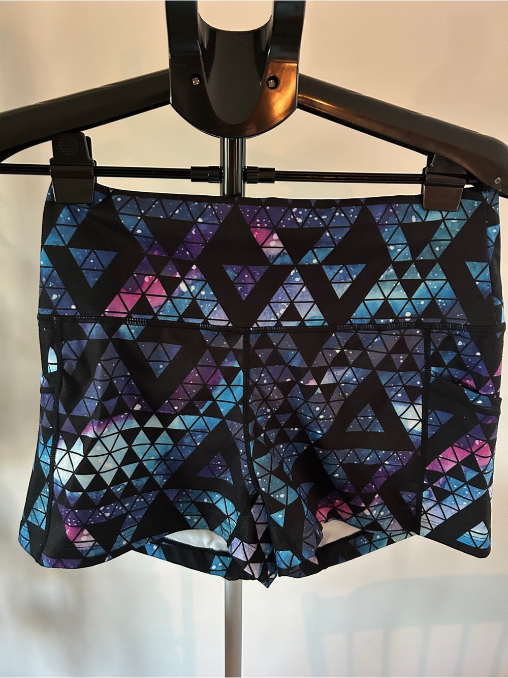 Constantly Varied Gear Black, Blue & Purple Geometric Galaxy Bike Shorts